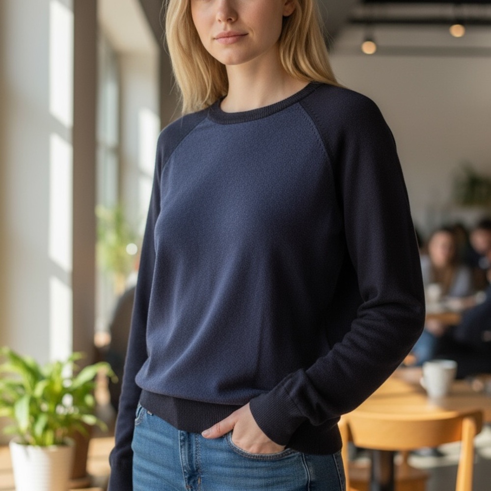 J. Crew Dark Blue Raglan Sleeve Pullover